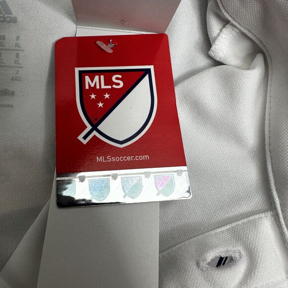NEW adidas MLS Men's New York Red Bulls Climalite Coaches Polo Golf White XL NEW - Picture 8 of 13